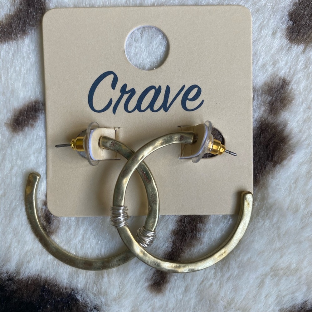 Two Toned Wire Wrapped C Hoops